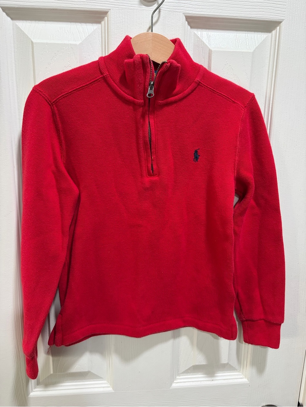 Polo by Ralph Lauren Bright Red Zip-Neck Sweater